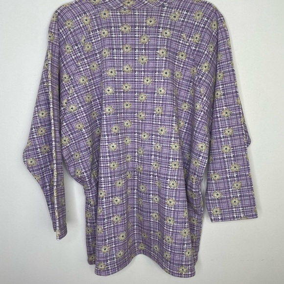 Vintage floral drawstring wais buttons down sweatshirt - Picture 6 of 9